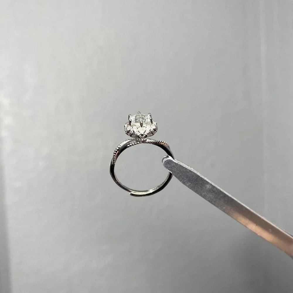 CLEAR QUARTZ CRYSTAL ADJUSTABLE RING